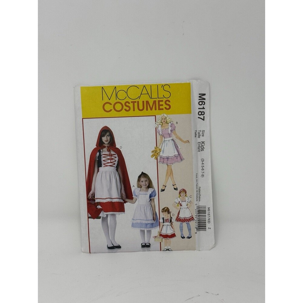 Uncut MCCALLS M6187 KIDS' SIZE S-XL STORYBOOK COSTUMES SEWING PATTERN